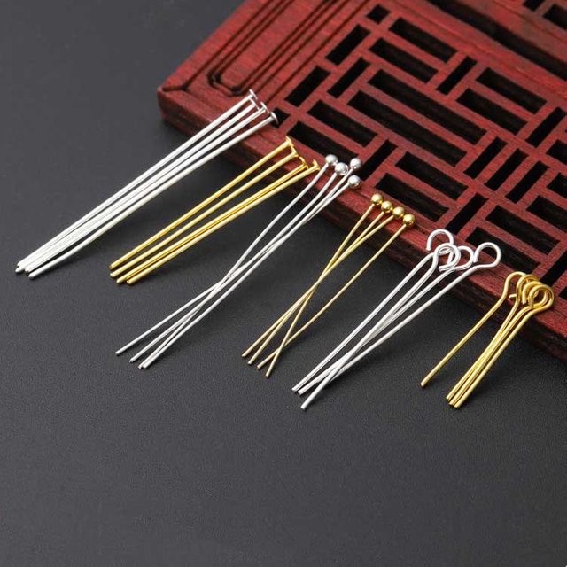 Fiasrel 100pcs Ball Bead Head Pin Needle T-Pins Needle DIY Jewelry Accessories Needle Connectors for Jewelry Making Supplies