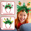 Fiasrel 2pcs Hair Accessories Glitter Christmas Tree Hair Hoop Santa Claus Snowman Hairband Christmas Elk Snowflake Headband