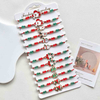 Fiasrel 12pcs Adjustable Alloy Enamel Woven Bracelet Kit with Christmas Charms Santa Claus Reindeer Christmas Tree Gold Plated