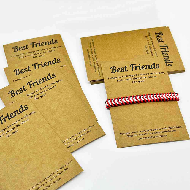 Fiasrel 20/50/100pcs Earring Packaging Necklace Display Jewelry Cards Best Friends Kraft Card Paper