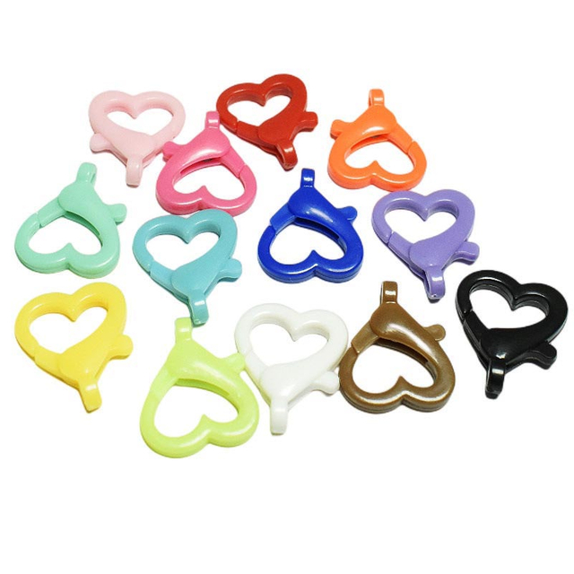 Fiasrel 10/50pcs Heart Shaped Lobster Claw Clasps Lanyard Snap Clip Hooks DIY Keychain Fastener Accessories
