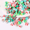Fiasrel 100pcs Christmas Tree Santa Claus Bracelet Necklace Jewelry Making Flat Polymer Clay Spacer Beads Kit
