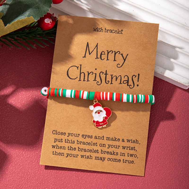 Fiasrel 1pcs Christmas Bracelets Christmas Tree Pendant Bracelets Charm Women Men Gifts