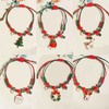 Fiasrel Christmas Bracelets Adjustable Ceramics Beads Santa Deer Charm Bracelets
