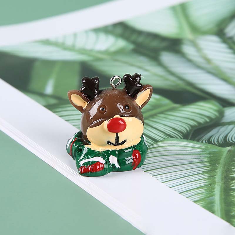 Fiasrel 15pcs/set Christmas Colorful Gift Resin Flatback Cabochon Christmas Decoration Ornament