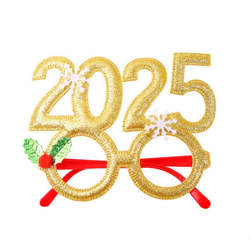 Fiasrel 2025 Christmas Glasses Decorative Glass Party Props New Year Glasses Adult Children Gift