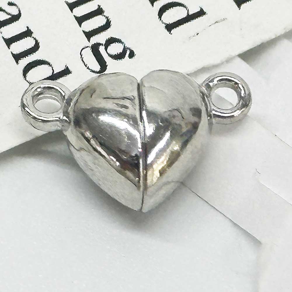 Fiasrel 10pcs DIY Jewelry Bracelet Alloy Multicolor Magnet Heart-Shaped Connectors Charm Pendants Beads
