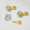 Fiasrel 5pcs Alloy Valentine Day Trendy Fashion Heart Key Magnetic Charms Pendants Beads