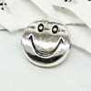 Fiasrel 50pcs Silver Alloy Smiley Face Beads for Earrings Jewelry Accessories Hand-beaded Making