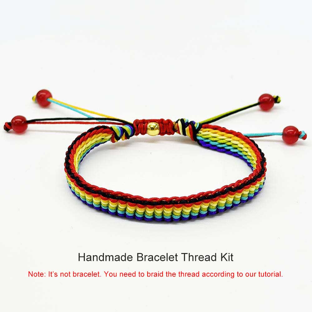 Fiasrel 2 Set New Fashion Multicolor Rainbow Handmade Making Bracelet Rope Thread Kit Suppliers