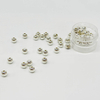 Fiasrel 6/8/10mm 100pcs/bag Silver Plated Big Hole Round Beads for Jewelry Making