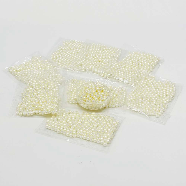 Fiasrel 4/6/8/10/12/14/16/18/20mm Plastic White Pearl Beads DIY Wholesale Jewelry Making Loose Beads