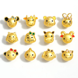 Fiasrel 1pcs 12 Zodiac Beads DIY Charm Smooth Bead Jewelry Making Accessories