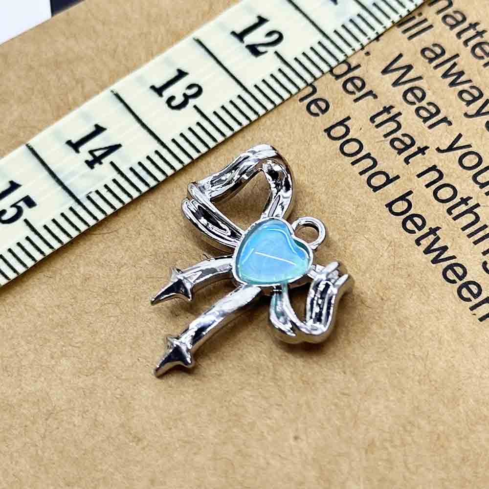 Fiasrel 5pcs Alloy Heart Pendant for DIY Earrings Bracelet Necklace Jewelry Accessories