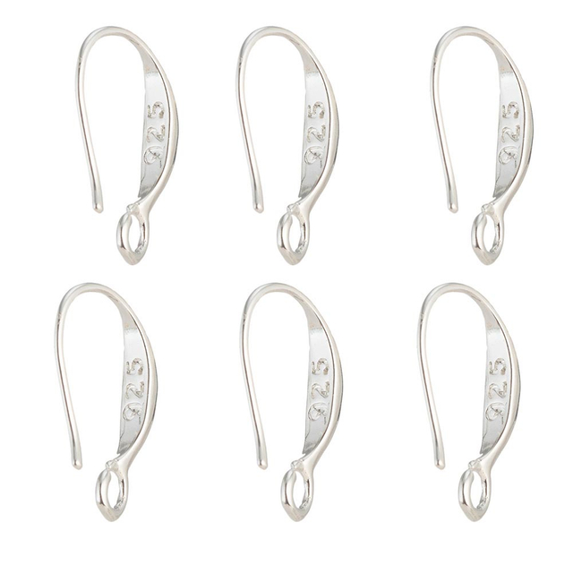 Fiasrel 10pcs/lot Sterling Silver Plated Copper Earring Ear Hooks Leverback Open Earring Findings