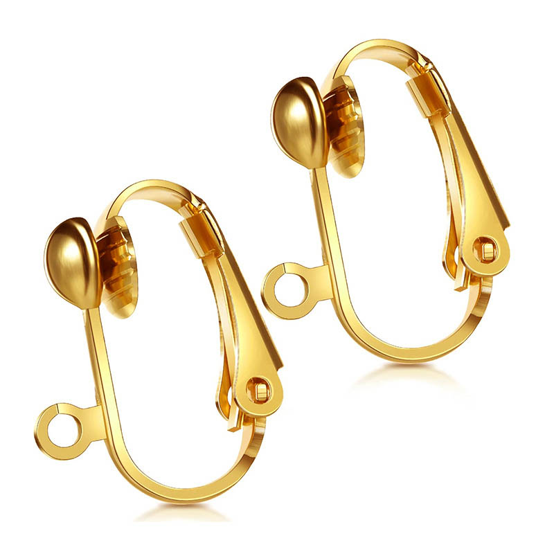 Fiasrel 5/10/50pairs/lot Metal Brass Clip-On Earring Converter Non-Pierced Ears