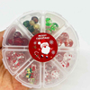 Fiasrel Festive Christmas Glass Beads Set Hand-Painted Enamel Bead Snowman Snowflakes Christmas Santa Hat Christmas Stocking Christmas Beads for DIY Jewelry Making Craft Supplies