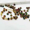 Fiasrel 8mm 10mm Mixed Red and Green Christmas Glass Crackle Bead Festive Gradient Handmade Bead Kit for Jewelry Making DIY Fashion Necklace Earring Keychain & Cellphone Charms Craft