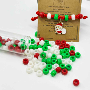 Fiasrel Christmas-Themed Red White Green Acrylic Beads for DIY Jewelry Making Handmade Necklaces Bracelets Craft Supplies