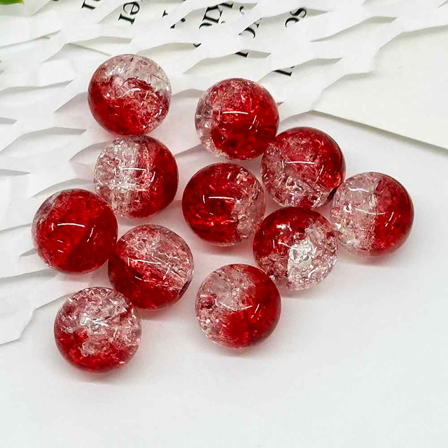 Fiasrel 10mm 10pcs Handmade DIY Bracelet Beads Jewelry Making Crackle Glass Beads
