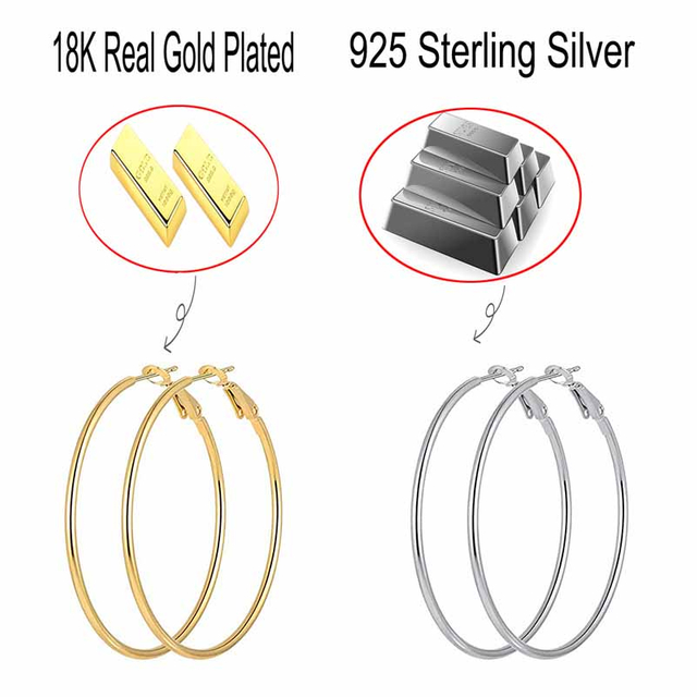 Fiasrel 5/20Pairs Stainless Steel Hypoallergenic Cartilage Loop Earring Large Hoop Earring