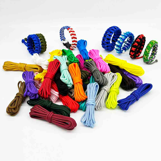 Fiasrel Multicolor 4mm 7-Core Paracord Rope for Crafts DIY Jewelry Necklaces Bracelets - Polyester Fiber, 122lb Tensile Strength