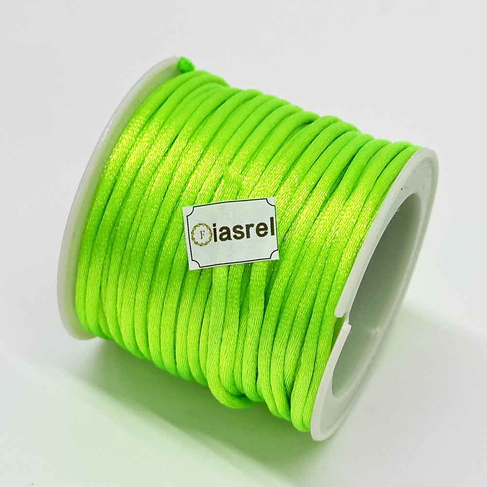 Fiasrel 40pcs 2.5mm Colorful Silky Macrame Braided Satin Cord Handmade DIY Woven Rope Nylon Chinese Knotting Craft Beading Cord for DIY Jewelry Making Bracelet Necklace
