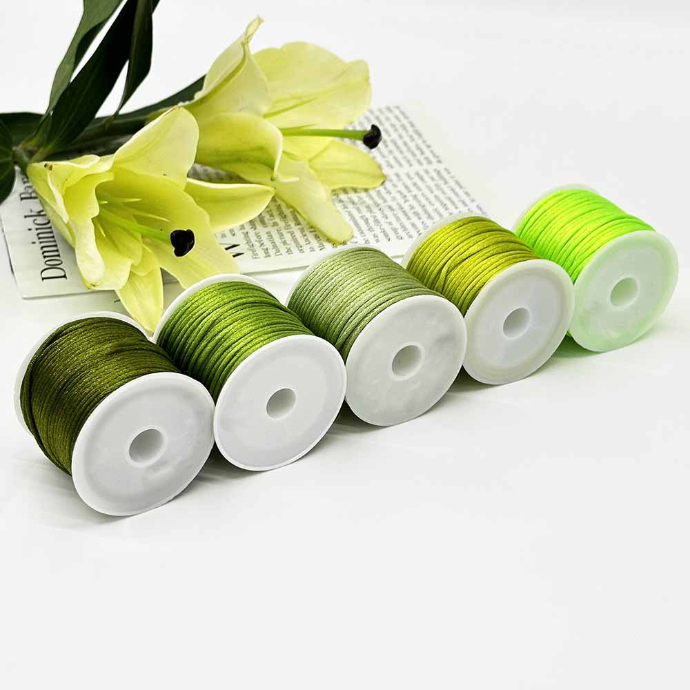Fiasrel 2mm 5rolls Non-Elastic Colorful Beading Cord Nylon Handwoven Rope Chinese Knotting Silk Macrame Cord for DIY Handmade Bracelet Necklace Jewelry Making Craft 