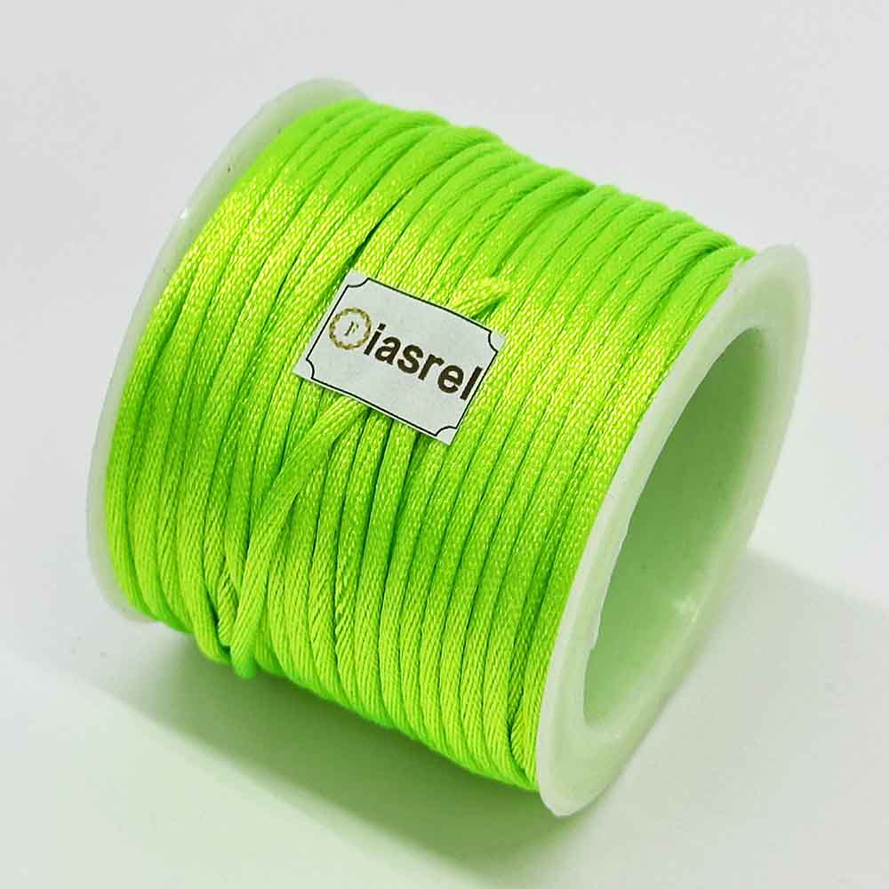 Fiasrel 1pcs 2mm Nylon Line Cord Colorful Macrame Bracelet Braided Rope Chinese Knotting Silk Macrame Cord for Jewelry Making DIY Supplies 
