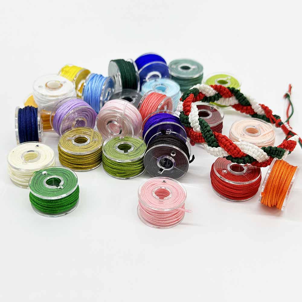 Fiasrel No.72 0.8mm 25 Mixed Colors Nylon Chinese Knot Macrame Cord Rope Non-elastic Jade Thread for DIY Jewelry Making Handmade Bracelets Necklaces Jewelry Accessories