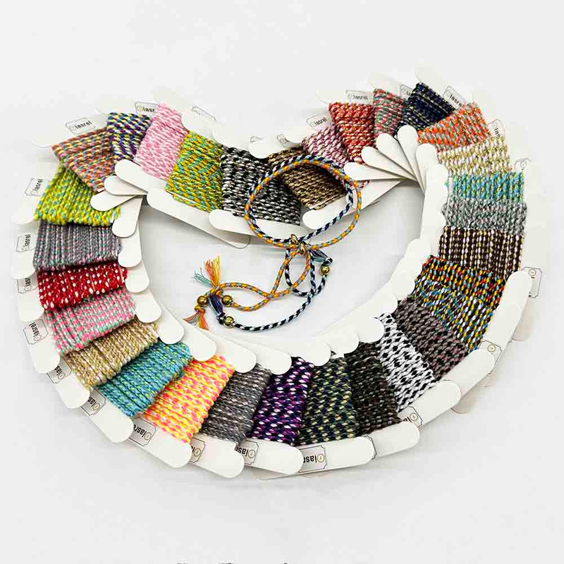 Fiasrel 1pcs 2mm 2Yards Multicolor 4-Ply Polycotton Cord Polyester Braided Rope Cord Twisted Macrame String for DIY Crafts Home Textile Wedding Decorative Supplies