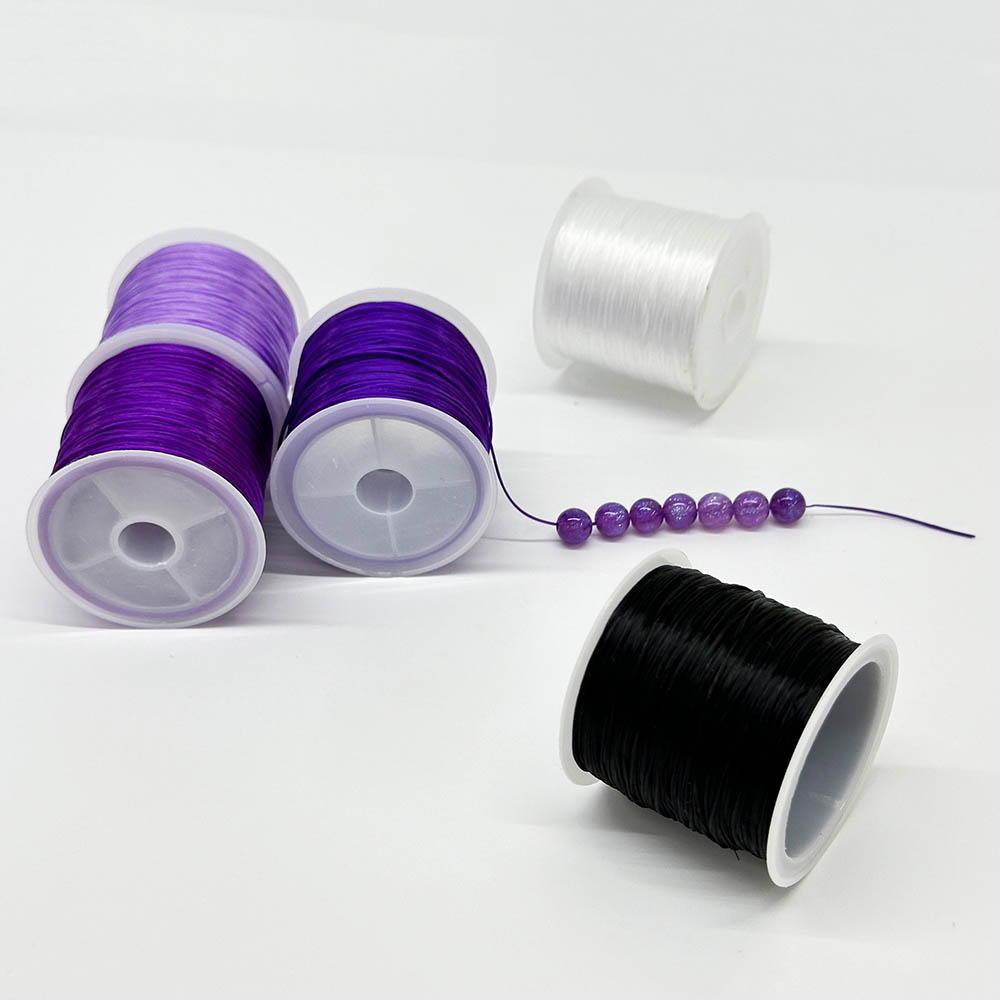 Fiasrel 32Yards/Roll 0.8mm 5Rolls Colorful Elastic Cord Beading Threads Stretched String Elastic String for Jewelry Making Supply DIY Necklace Bracelet
