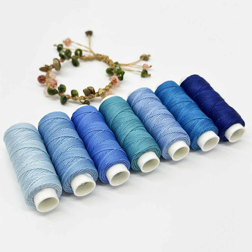 Fiasrel 1set 7pcs 0.55mm Waxed Polyester Cord Set DIY Leather Sewing Thread for Jewelry Making