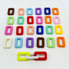 Fiasrel 50pcs Assorted Colors Acrylic Chain Links Rectangular Open Loops Acrylic Creative Chain Keychain for DIY Mobile Phone Chain Keychain Pendant Jewelry Making Craft Supplies