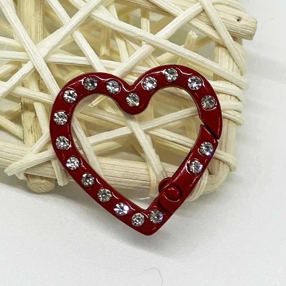Fiasrel 10pcs Multicolor Metal Glossy Keychain Link Heart-shaped Keychain Spring Keyring Trigger Clasp for Crafts DIY Keychain Jewelry Key Ring Holder Making Supplies Accessories