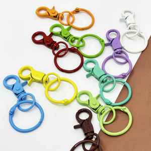 Fiasrel Mixed Color 5/10/50pcs Color Alloy Baked Paint Keychain Lobster Buckle Clasps Hooks for DIY Key Ring Handmade Crafts Making