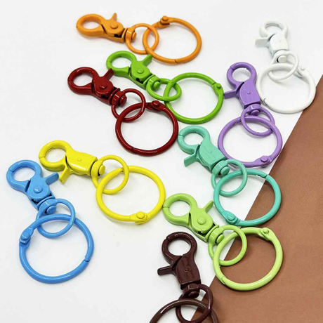 Fiasrel Mixed Color 2/10/50pcs Color Alloy Baked Paint Keychain Lobster Buckle Clasps Hooks for DIY Key Ring Handmade Crafts Making