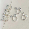 Fiasrel 20pcs Alloy Rabbit Ear Heart Metal Alloy Spacer Beads Charms for Jewellery Making DIY Bracelet Necklace