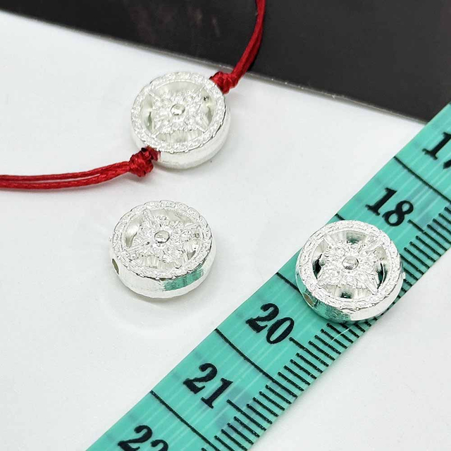 Fiasrel 20/50pcs Silver Round Spacer Beads for Jewelry Making Bracelet Necklace Accessories