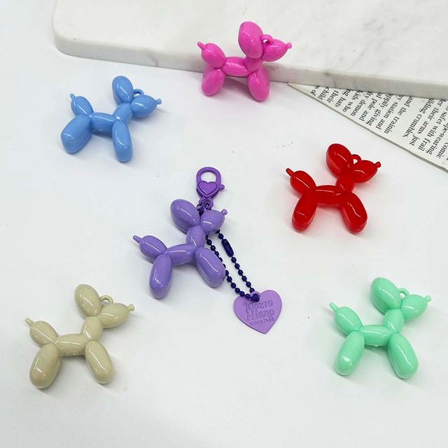 Fiasrel 5/10/20pcs Cute Animal Charms Mobile Phone Accessories Keychain Jelly Balloon Dog Keychains for Women Cute Girls Key Chain Key Chains Accessories