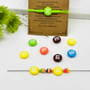 Fiasrel 20/50pcs Colorful Flat Round Beads Rainbow Candy Straight Hole Plated M Bean Acrylic Beads for DIY Jewelry Making Bracelet Phone Chain Handmade Craft Supplies