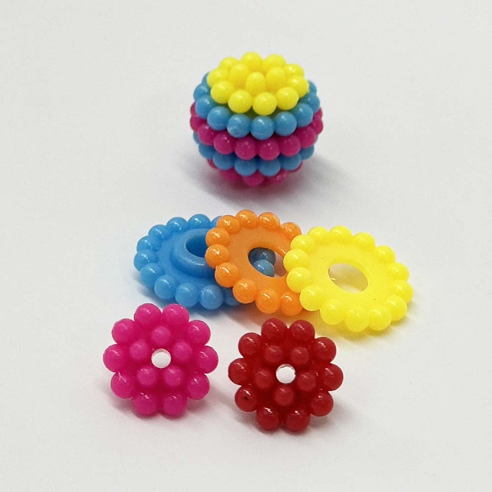 Fiasrel 20/50pcs 10-20mm Straight Hole Rainbow Detachable Acrylic Bayberry Ball Beads for Jewelry Making DIY Fashion Special Cute Bracelet Necklace Earrings
