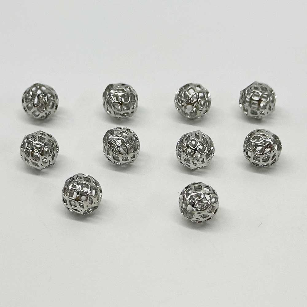 Fiasrel 4/6/8mm Silver Hollow Round Beads Spacer Beads for DIY Jewelry Making Bracelet, Necklace, Earrings Crafts