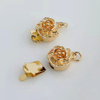 Fiasrel 5pcs 14K 18K Golden Brass Flower Box Clasps Filigree Star Floral Box Clasp Filigree Pearl Clasps for DIY Jewelry Necklace Bracelet Making Supplies