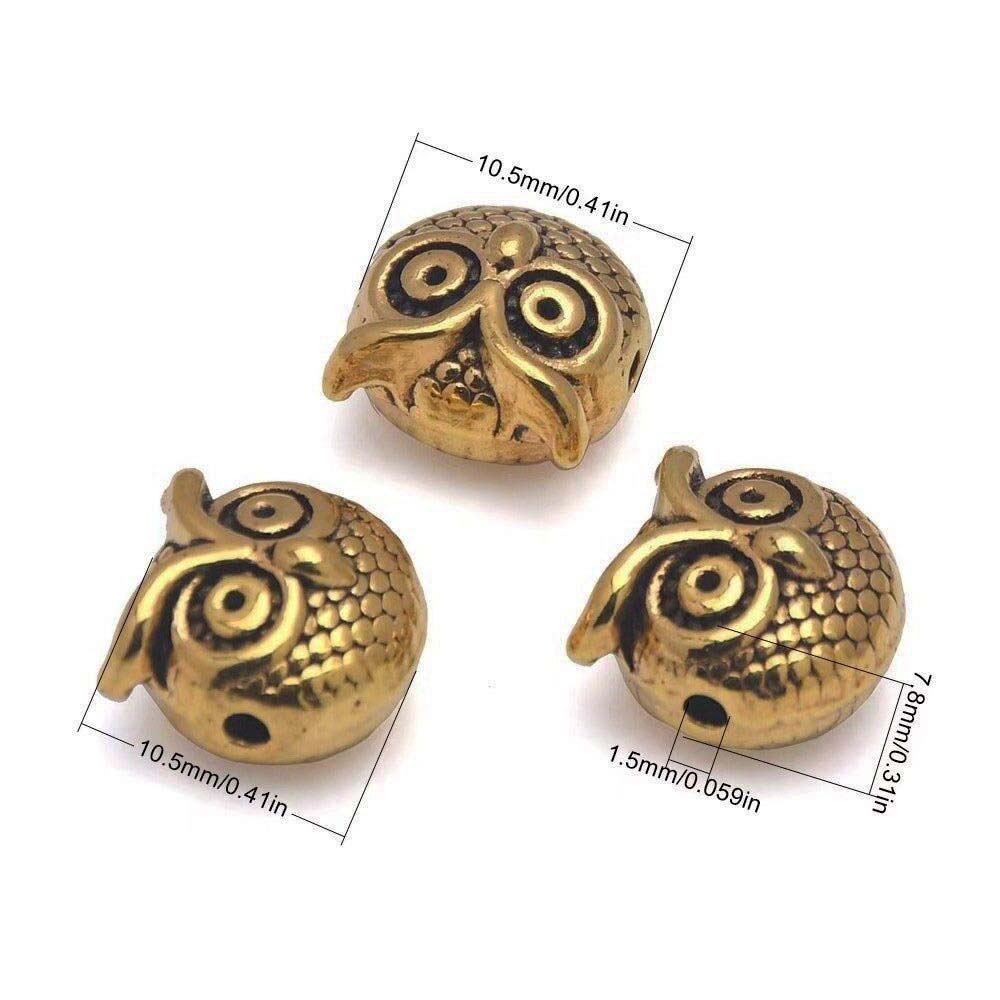 Fiarel Alloy Owl Beads size