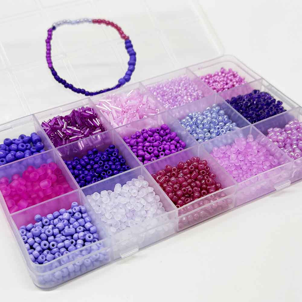 Fiasrel 15 Colors Glass Seed Beads Jewelry Making Kit for Bracelets Necklaces Earrings Rings Supplies