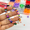 Fiasrel 1Box 24-Grid Halloween Acrylic Round Beads Kit: Halloween Friendship Beads Clay Beads fro DIY Beaded Bracelet Necklace Ring Earring Jewelry Supplies Festive Decoration