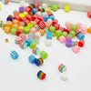 Fiasrel 50/100pcs 8mm Cylinder Acrylic Striped Beads for Jewelry Making DIY Charm Bracelet Necklace