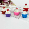Fiasrel 10pcs 25*32mm Resin Simulation Dessert Jewelry Sweet Cake Cupcake Pendant Charms for DIY Handmade Jewelry Making Keychains Supplies