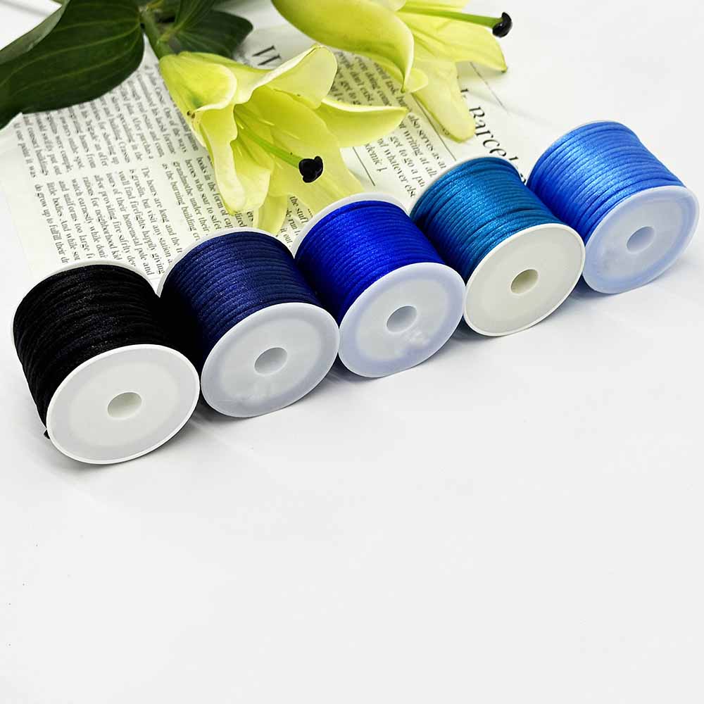 Fiasrel 5pcs 2.5mm Multicolor Cord No.5 Jade Thread Chinese Knotting Silk Macrame Cord Rope for Bracelets, Jewelry Making & Sewing Supplies